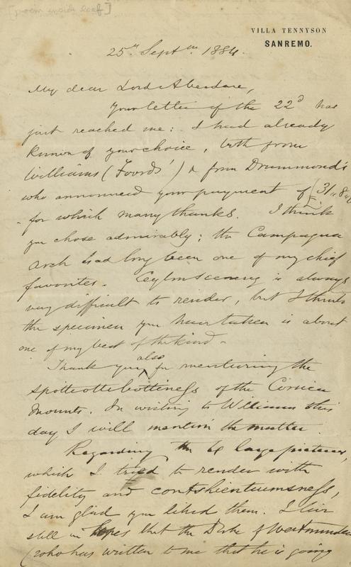 MS letter HAB 1884-09-25 1