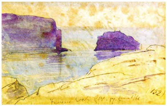 Edward Lear, Fungus Rock, Gozo. 17 March 1866 n. 152.